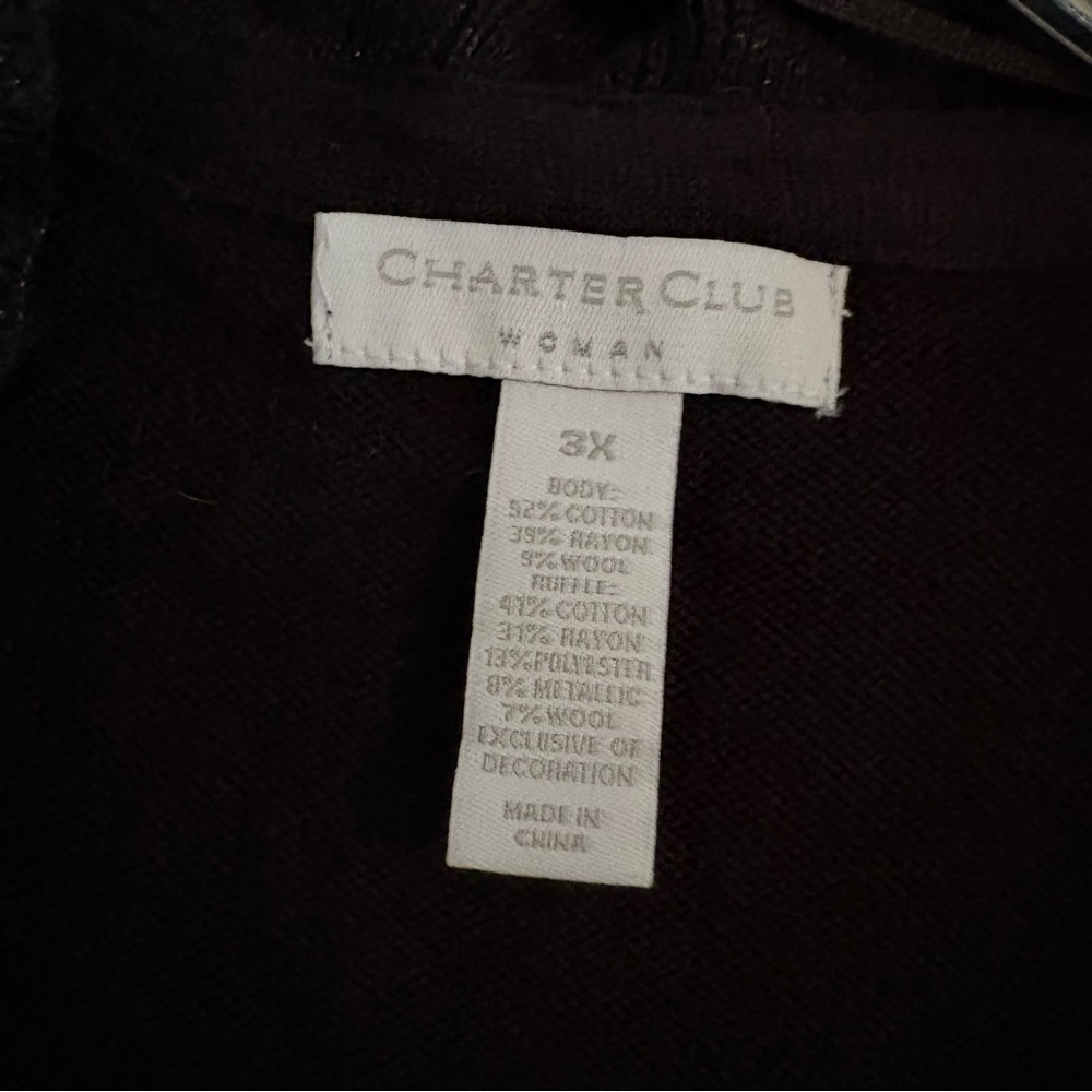 Charter Club Black Knit Cardigan - Picture 3 of 5
